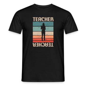 Retro Vintage Teacher Professor Teaching - Männer T-Shirt - Schwarz - Vorne - AI Model Male 178 light (178cm)