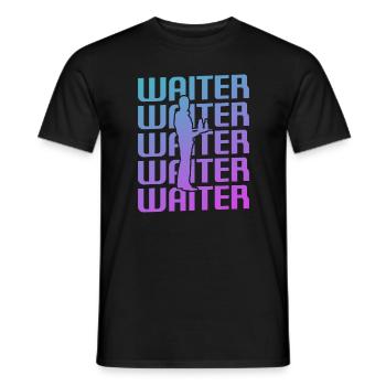 Rétro Vintage Waiter Restaurant servant - T-shirt homme - noir - Devant - AI Model Male 178 light (178cm)