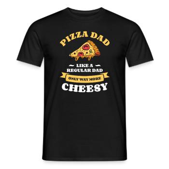 Pizza Dad Like A Regular Dad Only Way More Cheesy - Men's T-Shirt - black - Front - AI Model Male 178 light (178cm)