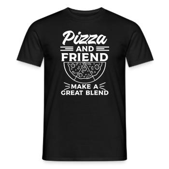Pizza And Friend Make A Great Blend - Men's T-Shirt - black - Front - AI Model Male 178 light (178cm)