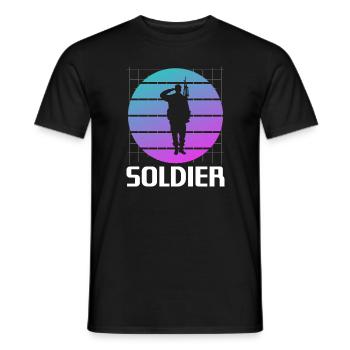Rétro Soldat Armée Militaire - T-shirt homme - noir - Devant - AI Model Male 178 light (178cm)