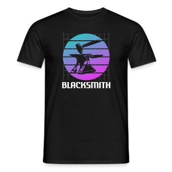 Retro Vintage Classic Blacksmith Blacksmithing - Männer T-Shirt - Schwarz - Vorne - AI Model Male 178 light (178cm)
