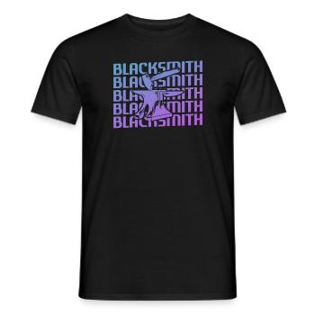 Retro Vintage Classic Blacksmith Blacksmithing - Männer T-Shirt - Schwarz - Vorne - AI Model Male 178 light (178cm)
