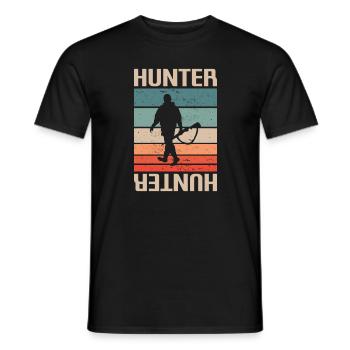 Retro Vintage Classic Hunter Hunting - Männer T-Shirt - Schwarz - Vorne - AI Model Male 178 light (178cm)
