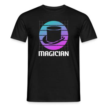 Retro Vintage Classic Magician Magic Trick - Men's T-Shirt - black - Front - AI Model Male 178 light (178cm)