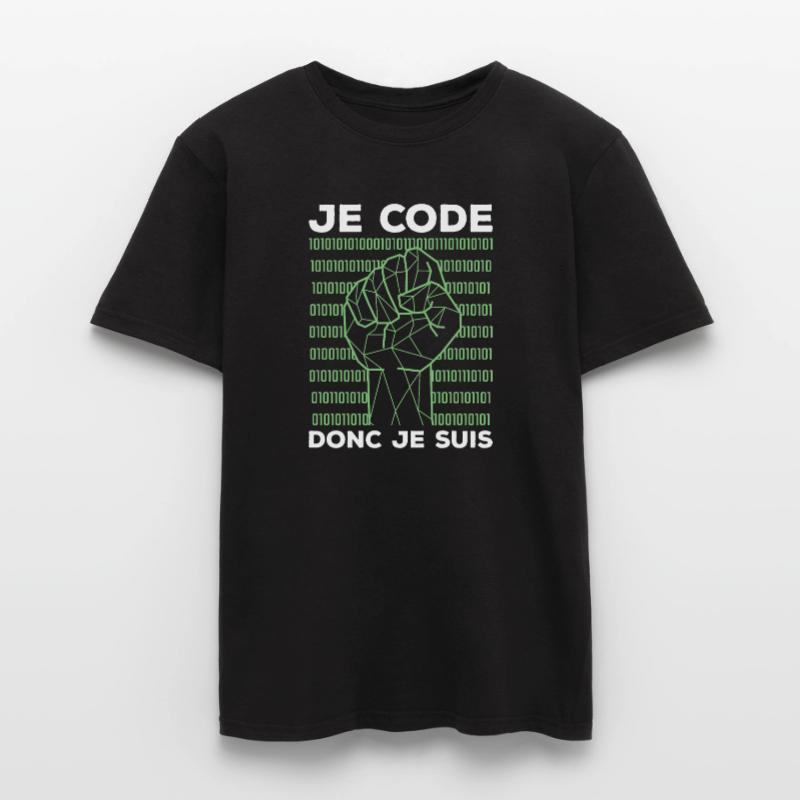 Je Code Donc Je Suis Programmeur Programmation Männer T-Shirt