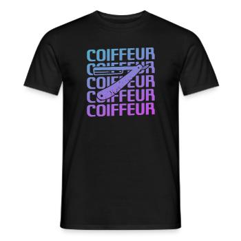 Retro Coiffure Barbier Coiffeuse - Männer T-Shirt - Schwarz - Vorne - AI Model Male 178 light (178cm)