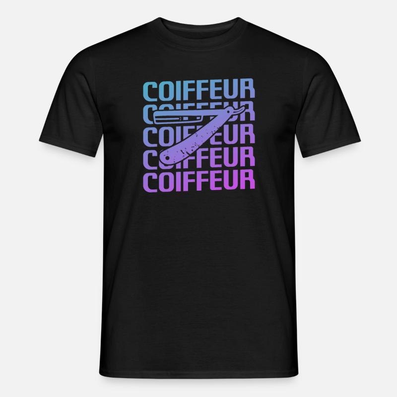 Retro Coiffure Barbier Coiffeuse - Männer T-Shirt - Schwarz