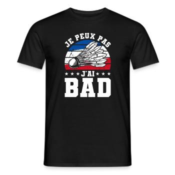 Je Peux Pas J'ai Bad Badminton - Männer T-Shirt - Schwarz - Vorne - AI Model Male 178 light (178cm)