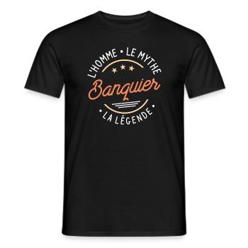 Banquier L'Homme Le Mythe La Légende Bancaire - T-shirt homme - noir - Devant - AI Model Male 178 light (178cm)