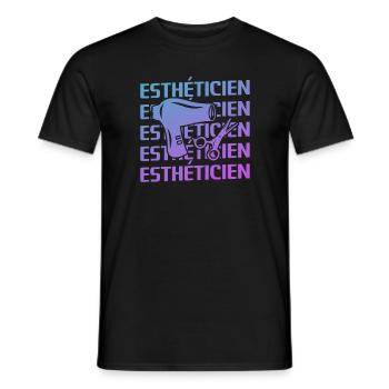 Retro Esthéticien Cosmétologie - T-shirt homme - noir - Devant - AI Model Male 178 light (178cm)