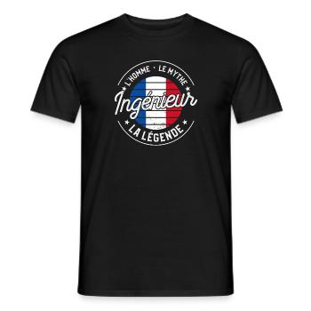 Ingénieur L'Homme Le Mythe La Légende Ingénierie - T-shirt homme - noir - Devant - AI Model Male 178 light (178cm)