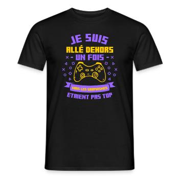 Je Suis Allé Dehors Un Fois Les Graphismes Etaient - T-shirt homme - noir - Devant - AI Model Male 178 light (178cm)