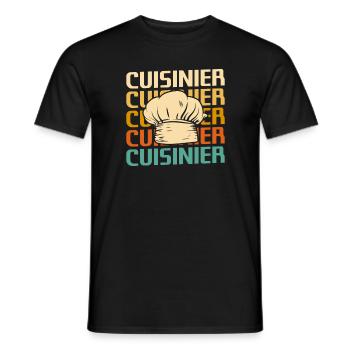 Retro Cuisinier Chef Cuisine - T-shirt homme - noir - Devant - AI Model Male 178 light (178cm)