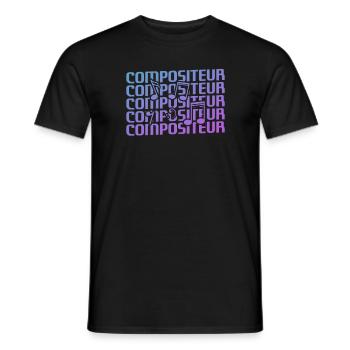Retro Compositeur Composition Musicale - T-shirt homme - noir - Devant - AI Model Male 178 light (178cm)