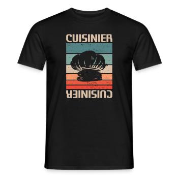 Vintage Retro Cuisinier Chef Cuisine - T-shirt homme - noir - Devant - AI Model Male 178 light (178cm)
