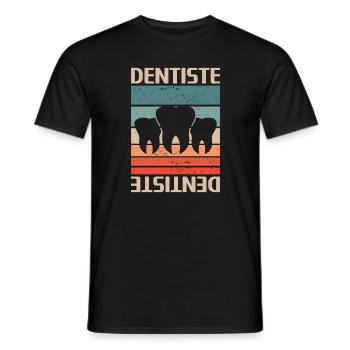 Vintage Retro Dentiste Dentisterie - T-shirt homme - noir - Devant - AI Model Male 178 light (178cm)