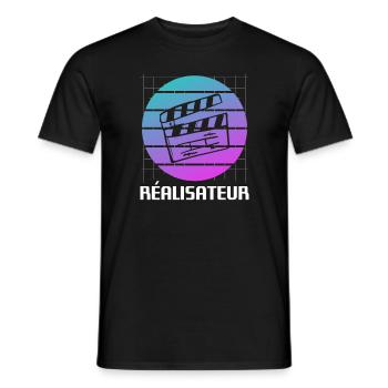 Retro Réalisateur Réalisation Cinéaste - T-shirt homme - noir - Devant - AI Model Male 178 light (178cm)