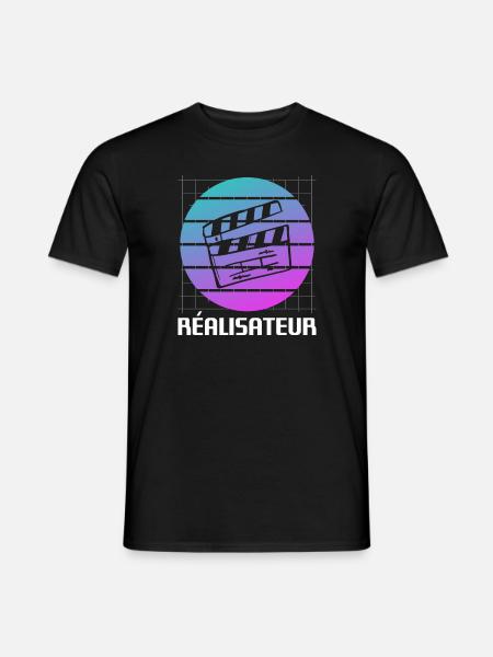 Retro Réalisateur Réalisation Cinéaste - T-shirt homme - noir