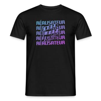 Retro Réalisateur Réalisation Cinéaste - T-shirt homme - noir - Devant - AI Model Male 178 light (178cm)