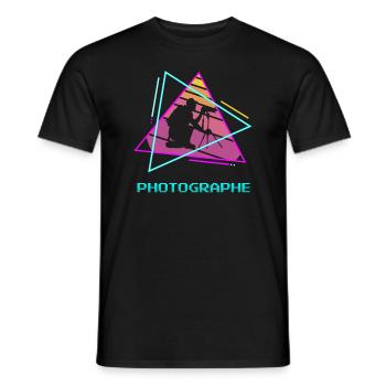Retro Photographe Photographie Photographier - T-shirt homme - noir - Devant - AI Model Male 178 light (178cm)