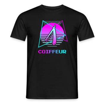 Retro Coiffeur Coiffure - T-shirt homme - noir - Devant - AI Model Male 178 light (178cm)