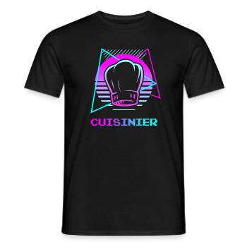 Retro Cuisinier Chef Cuisine - T-shirt homme - noir - Devant - AI Model Male 178 light (178cm)