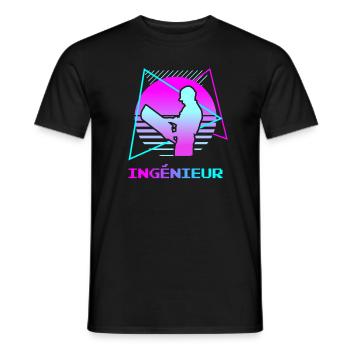 Retro Ingénieur Ingénierie - T-shirt homme - noir - Devant - AI Model Male 178 light (178cm)