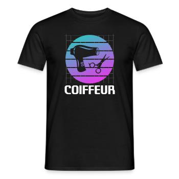 Retro Coiffeur Coiffure - T-shirt homme - noir - Devant - AI Model Male 178 light (178cm)