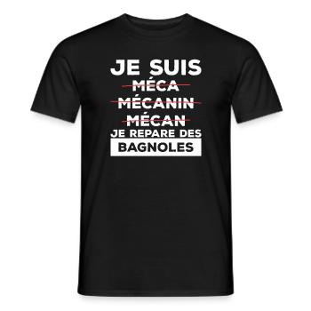 Je Suis Je Répare Des Bagnoles Mécanicien - T-shirt homme - noir - Devant - AI Model Male 178 light (178cm)