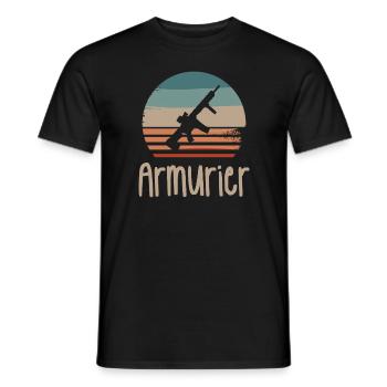 Vintage Retro Armurier Armurerie - T-shirt homme - noir - Devant - AI Model Male 178 light (178cm)
