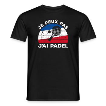 Je Peux Pas J'ai Padel Pongiste - T-shirt homme - noir - Devant - AI Model Male 178 light (178cm)