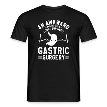 Ein unangenehmer Moment, als ich gerade den Magen überlebte - Männer T-Shirt - Schwarz - Vorne - AI Model Male 178 light (178cm)