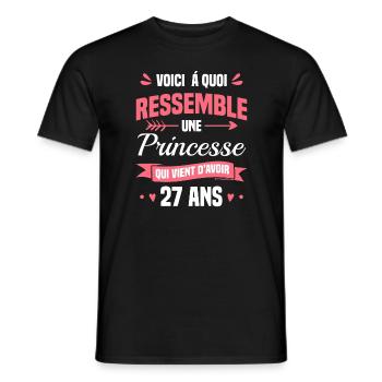 Voici À Quoi Ressemble Une Princesse Qui Vient - T-shirt homme - noir - Devant - AI Model Male 178 light (178cm)
