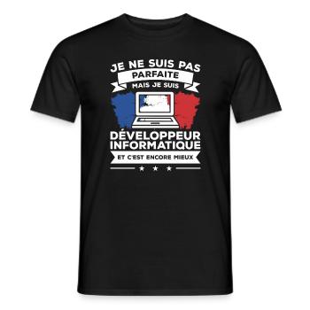 Je Ne Suis Pas Parfaite Mais Je Suis Développeur - T-shirt homme - noir - Devant - AI Model Male 178 light (178cm)