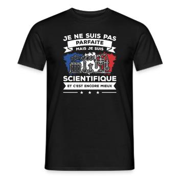 Je Ne Suis Pas Parfaite Mais Je Suis Scientifique - T-shirt homme - noir - Devant - AI Model Male 178 light (178cm)
