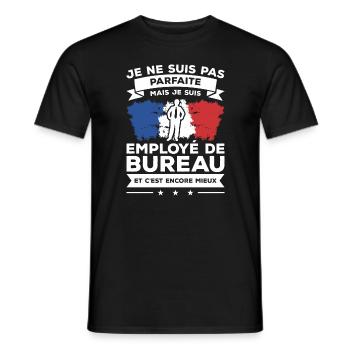 Je Ne Suis Pas Parfaite Mais Je Suis Employé De - T-shirt homme - noir - Devant - AI Model Male 178 light (178cm)