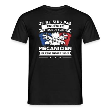 Je Ne Suis Pas Parfaite Mais Je Suis Mécanicien - T-shirt homme - noir - Devant - AI Model Male 178 light (178cm)
