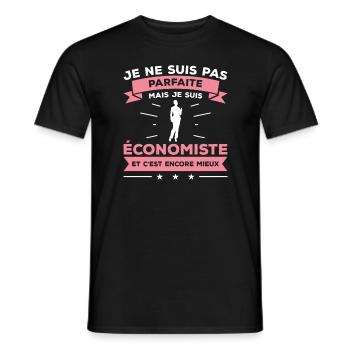 Je Ne Suis Pas Parfaite Mais Je Suis Économiste - T-shirt homme - noir - Devant - AI Model Male 178 light (178cm)