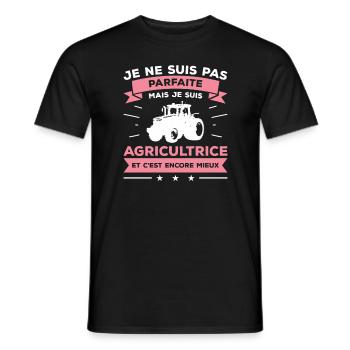 Je Ne Suis Pas Parfaite Mais Je Suis Agricultrice - T-shirt homme - noir - Devant - AI Model Male 178 light (178cm)