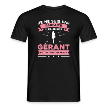 Je Ne Suis Pas Parfaite Mais Je Suis Gérant - T-shirt homme - noir - Devant - AI Model Male 178 light (178cm)