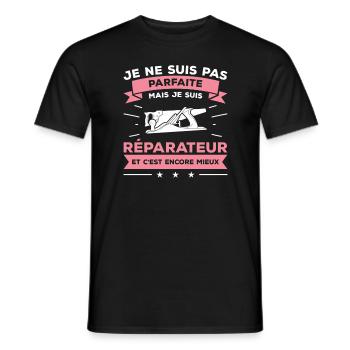 Je Ne Suis Pas Parfaite Mais Je Suis Réparateur - T-shirt homme - noir - Devant - AI Model Male 178 light (178cm)