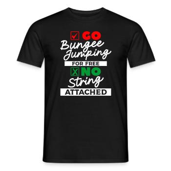 Go Bungee Jumping For Free No String Attached - Men's T-Shirt - black - Front - AI Model Male 178 light (178cm)