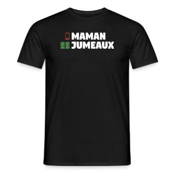 Maman Jumeaux Annonce De Grossesse - T-shirt homme - noir - Devant - AI Model Male 178 light (178cm)