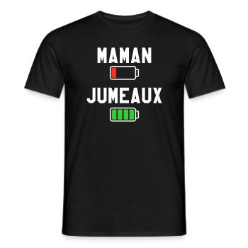 Maman Jumeaux Annonce De Grossesse - T-shirt homme - noir - Devant - AI Model Male 178 light (178cm)