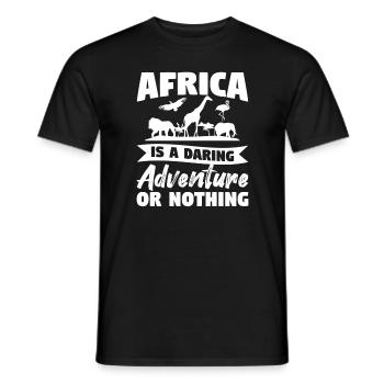 L’Afrique est une aventure audacieuse ou rien safari - T-shirt homme - noir - Devant - AI Model Male 178 light (178cm)