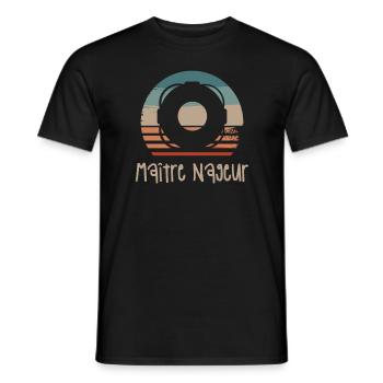 Vintage Retro Maître Nageur Sauveteur - T-shirt homme - noir - Devant - AI Model Male 178 light (178cm)