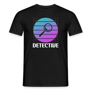 Retro Detective Investigator - Men's T-Shirt - black - Front - AI Model Male 178 light (178cm)