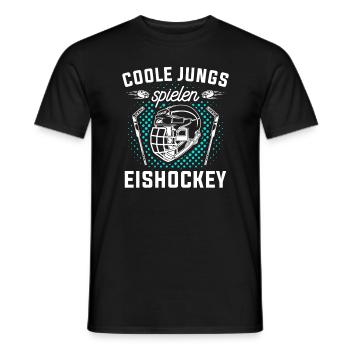 Coole Jungs Spielen Eishockey Eishockeyspieler - Männer T-Shirt - Schwarz - Vorne - AI Model Male 178 light (178cm)