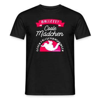 Ballet Coole Mädchen Springen Fallschirmspringerin - Männer T-Shirt - Schwarz - Vorne - AI Model Male 178 light (178cm)